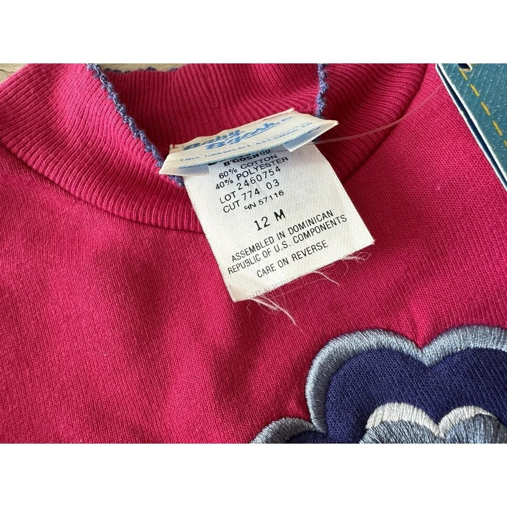 Oshkosh VINTAGE Baby B'gosh sweatshirt NEW Tags Size‎ 12 months PINK